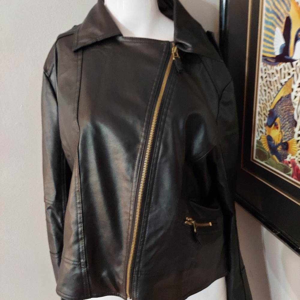 medium faux leather jacket